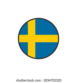 Sweden flag icon vector design templates on white background