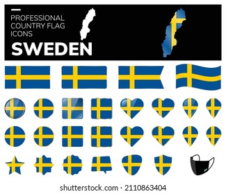Vector de iconos de bandera de Suecia
Icono de bandera de país profesional