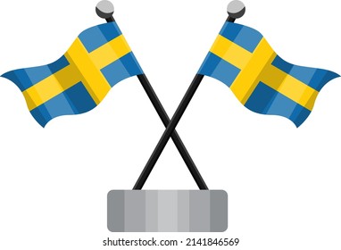 Sweden flag, illustration, vector on a white background.