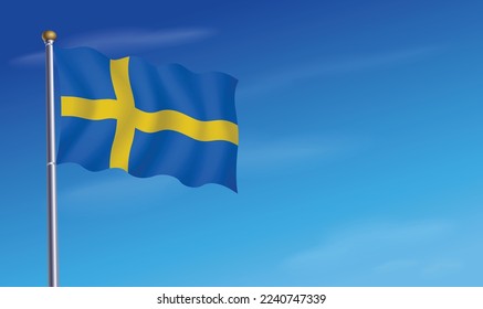 Sweden Flag for Independence Day Background  Vector Illustration