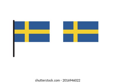 Schweden-Flagge einzeln auf weißem Hintergrund