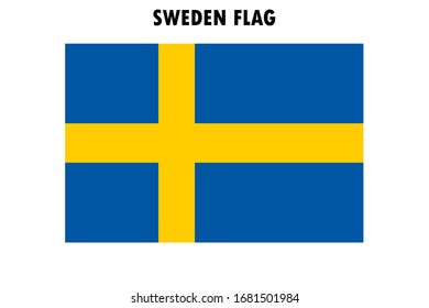 Sweden flag. Isolated vector illustration. Eps 10