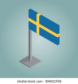 sweden flag isometric style