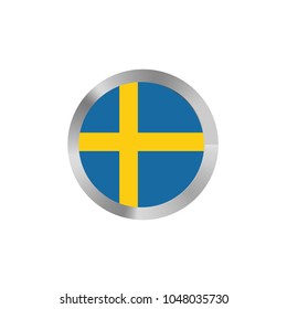 Sweden flag. japan Flag Glossy Button