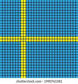 Sweden flag laid out from cubes