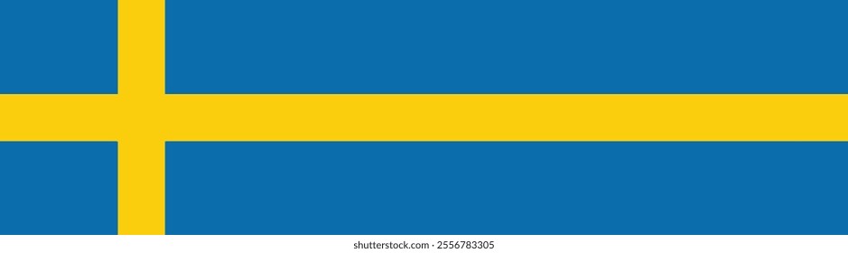 Sweden flag long banner digital vector illustration