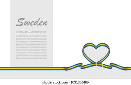 sweden flag and love ribbon 