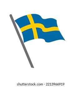 Sweden flag lying waving. Vector image