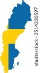 Sweden Flag in Map, Sweden Map with Flag, Map of Sweden, Map with Flag, Nation Flag Sweden