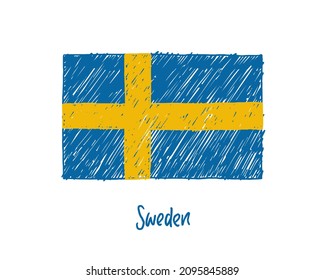 Schweden Illustrationsvektor für Flaggenmarkierungen oder Stiftstifte