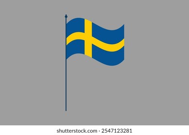 Schwedenflagge, Schwedenflagge, Schwedenflagge Nationalsymbol, Vektorgrafik, Rechteck Schwedenflagge, Flache Vektorgrafik
