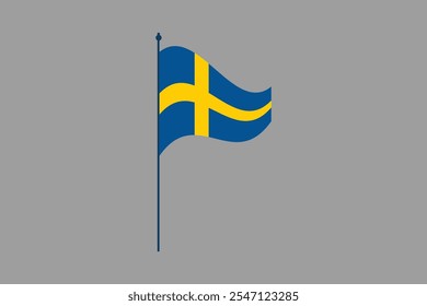 Schwedenflagge, Schwedenflagge, Schwedenflagge Nationalsymbol, Vektorgrafik, Rechteck Schwedenflagge, Flache Vektorgrafik
