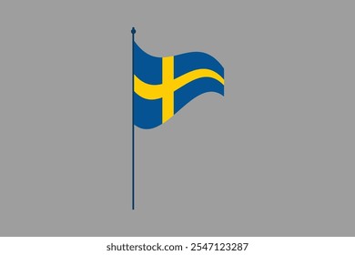 Schwedenflagge, Schwedenflagge, Schwedenflagge Nationalsymbol, Vektorgrafik, Rechteck Schwedenflagge, Flache Vektorgrafik
