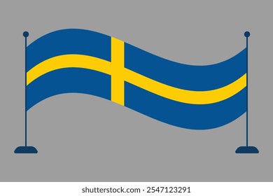 Schwedenflagge, Schwedenflagge, Schwedenflagge Nationalsymbol, Vektorgrafik, Rechteck Schwedenflagge, Flache Vektorgrafik
