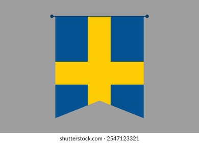 Schwedenflagge, Schwedenflagge, Schwedenflagge Nationalsymbol, Vektorgrafik, Rechteck Schwedenflagge, Flache Vektorgrafik
