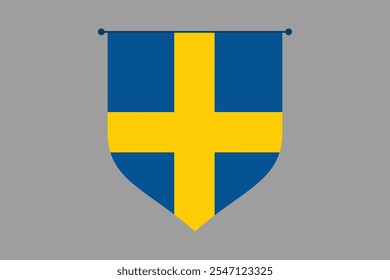 Schwedenflagge, Schwedenflagge, Schwedenflagge Nationalsymbol, Vektorgrafik, Rechteck Schwedenflagge, Flache Vektorgrafik
