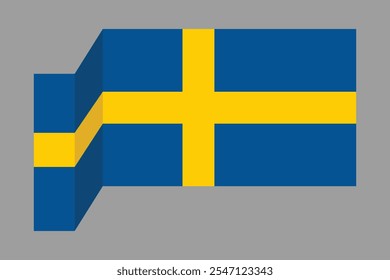 Sweden flag, The flag of Sweden, Flag of Sweden national country symbol illustration Vector, Rectangle Sweden flag illustration, Flat vector illustration
