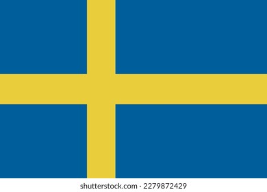 Sweden flag. National Sweden flag. vector