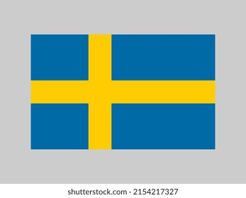 Sweden flag, official colors and proportion. Vector illustration.
