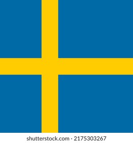 Sweden flag, official colors. Vector illustration.