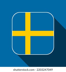 Sweden flag, official colors. Vector illustration.