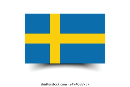 Sweden flag. Flag of Sweden. The official ratio. Flag icon. Standard color. Standard size. A rectangular flag. Computer illustration. Digital illustration. Vector illustration.