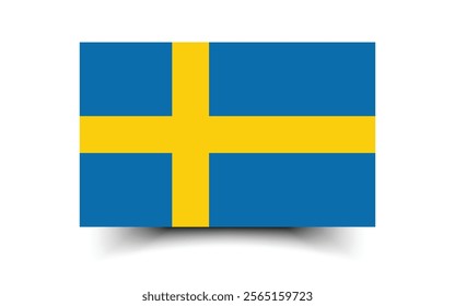 Sweden flag official size and color standards vector illustration