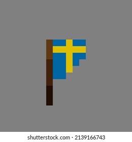 Schweden Flaggen Pixel Kunst. Vektorgrafik.