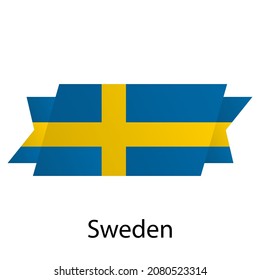 Sweden Flag Ribbon icon Vector illustration. Simple isolated symbol, eps 10.