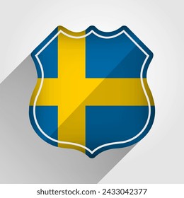 Sweden Flag Road Sign Illustration