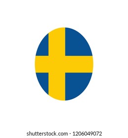 Sweden flag. Sweden round flag.