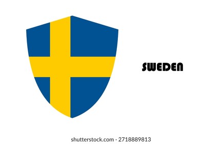 Schweden Flagge in Schildform (Badge)