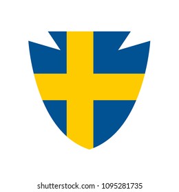 Sweden flag and shield.Sweden Coat of arms
