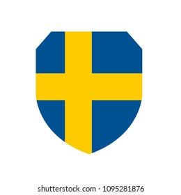 Sweden flag and shield.Sweden Coat of arms