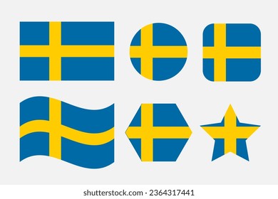 Sweden flag simple illustration for independence day or election