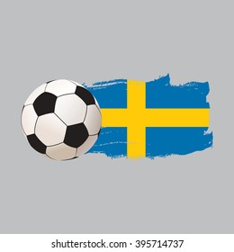 Sweden flag and soccer ball