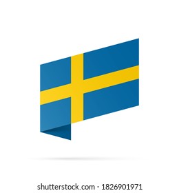 Schweden Flaggenstaatsymbol einzeln auf nationalem Hintergrund. Grußkarte Nationaler Unabhängigkeitstag des Königreichs Schweden. Illustrationsbanner mit realistischer Staatsflagge.