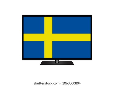 Sweden Flag Of Television,Vector Illustration, Isolate On White Background Icon. EPS10
