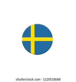  Sweden flag. Vector Flat design