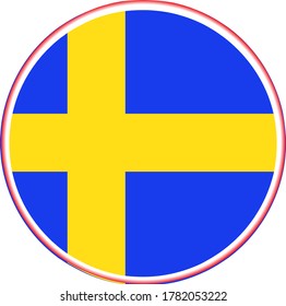 Schweden Flagge Vektorsymbol in abgerundeter und kreisförmiger Form. 