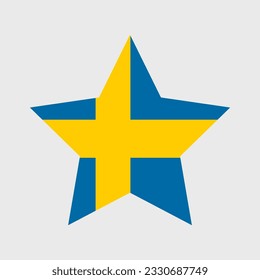 Sweden flag vector icons set of illustrations in the shape of heart, star, circle and map
