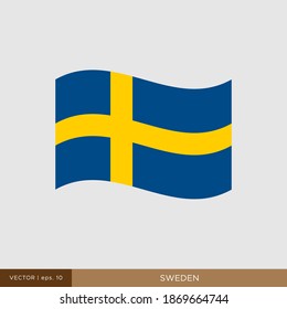 Sweden Flag Vector Illustration Design Template.