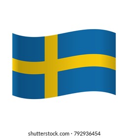 Sweden flag vector, Illustration of the flag of Sweden isolated on a white background.