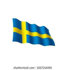 Sweden flag, vector illustration on a white background