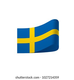 Sweden flag, vector illustration on a white background