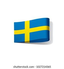 Sweden flag, vector illustration on a white background