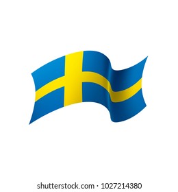 Sweden flag, vector illustration on a white background