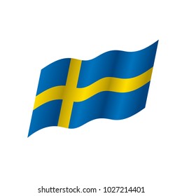 Sweden flag, vector illustration on a white background