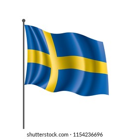 Sweden flag, vector illustration on a white background