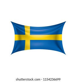 Sweden flag, vector illustration on a white background